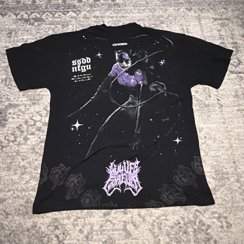 Darc Sport Catwoman "Side By Side" Premium Oversized Tee Black Size Small